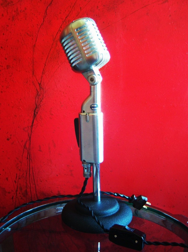 Vintage 1952 Shure 55S dynamic cardioid microphone custom LED lamp light Elvis