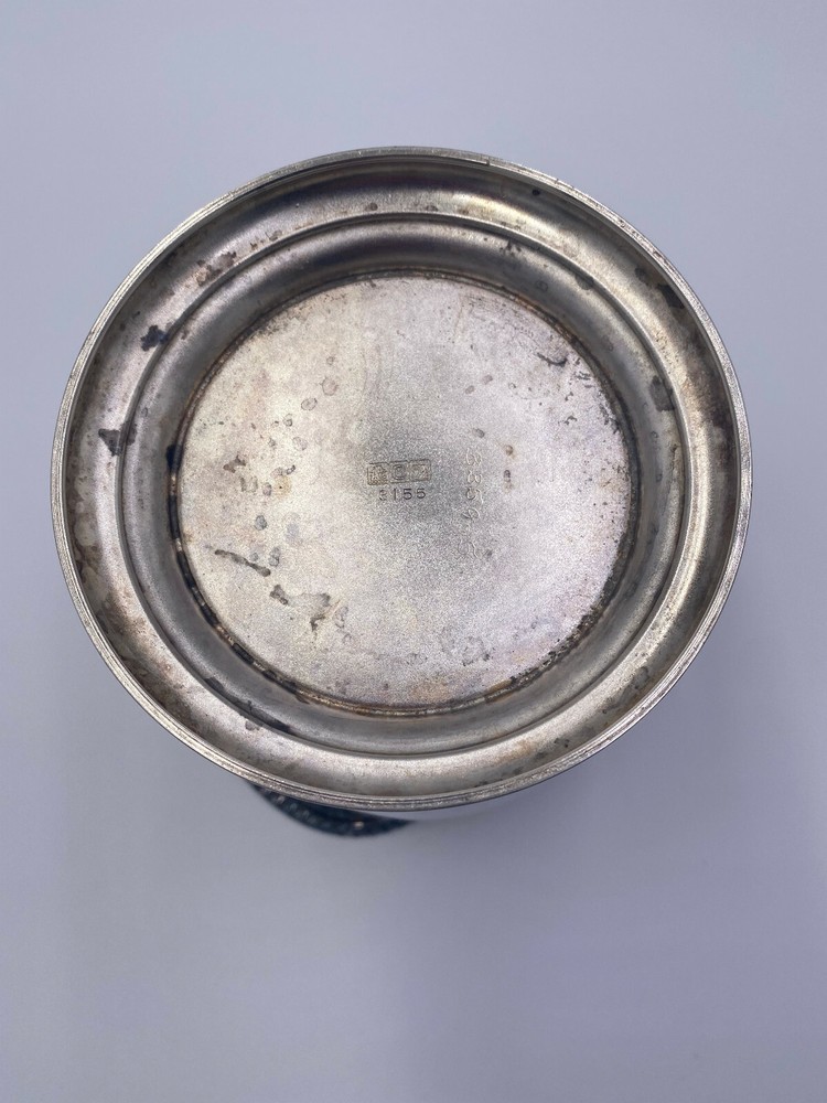 Vintage Tarnished Crescent Silverware Silverplate Water Pitcher Pedestal 3155