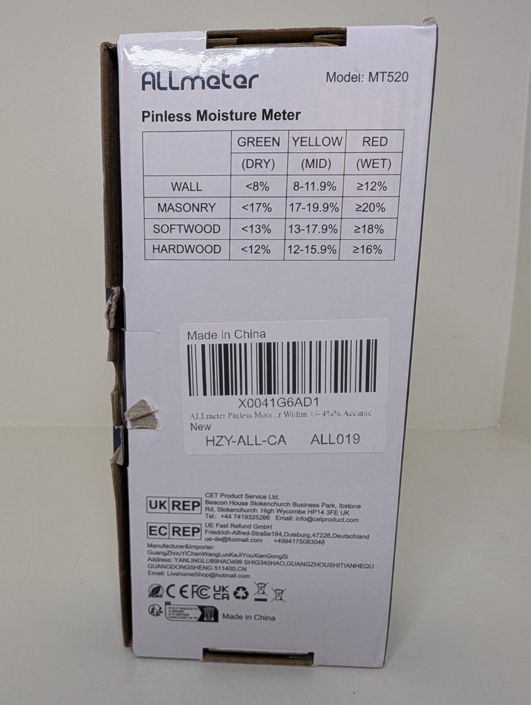 ALLmeter ALL019 Pinless Moisture Meter - 5cm Sensing Depth