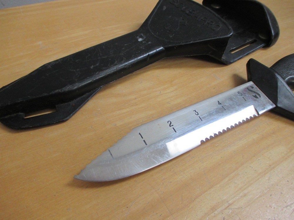 Scuba Pro 7” Blade Dive Knife & Plastic Scabbard