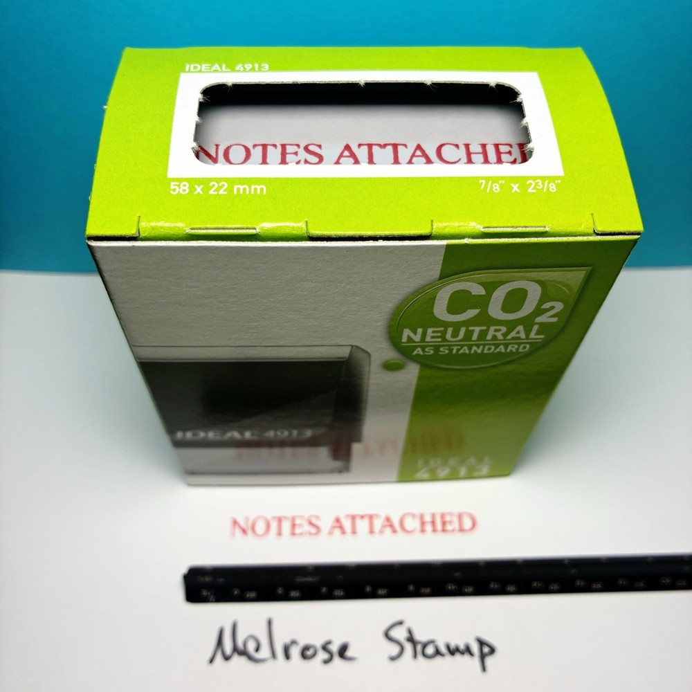 Notes Attached Rubber Stamp Red Ink Self Inking Ideal 4913