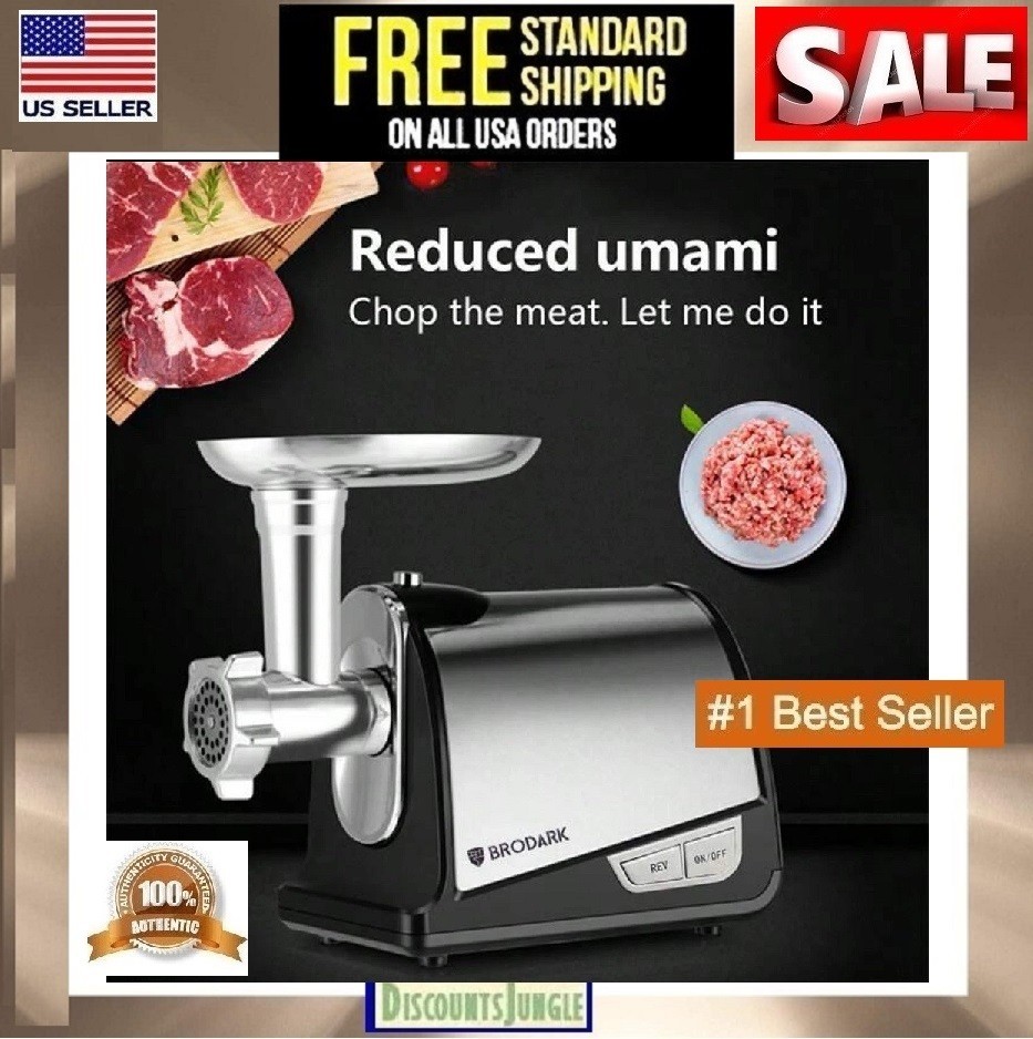 Meat Grinder Electric Heavy Duty Stainless Steel Meat Mincer &3 Grinding Plates