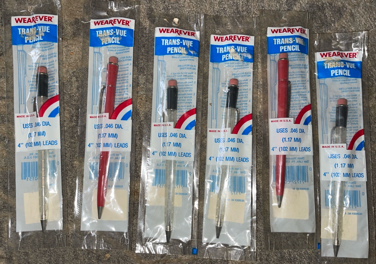 Lot Of 6 Vintage Wearever TransVue Swirl ~ All NOS