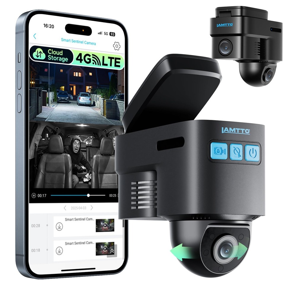 4G LTE Dash Cam Front and Inside, Dual Dash Camera with Remote Live View via ...