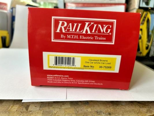 MTH RAILKING TRAINS RARE NFL CLEVELAND BROWNS O27 ORE CAR 30-75269 NEW IN BOX