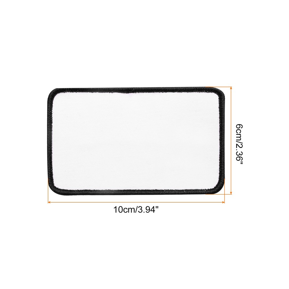 60pcs Sublimation Patch Blank Rectangle White with Black Border