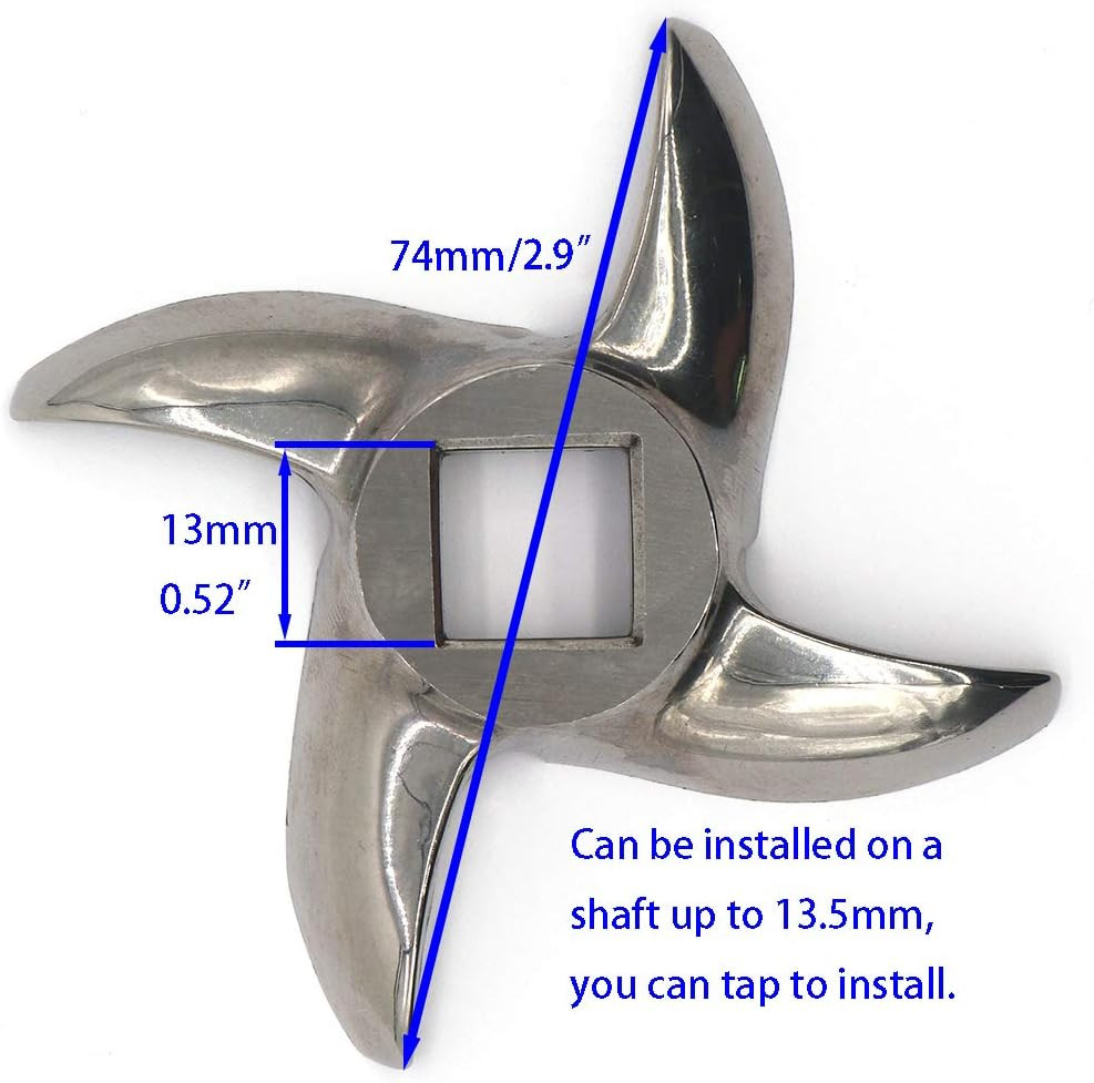 2 Pack #22 Meat Grinder Blade Stainless Steel Knife Cutter Replacement for Grind