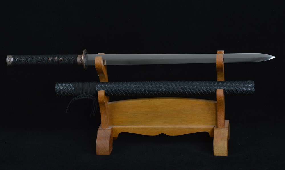 Black Double Edged Ninjato Japanese Samurai Sharp Straight Ninja Practise Sword