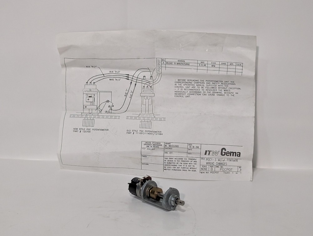 ITW Gema Potentiometer Unit for Electrostatic Powder Coating Spray Equipment