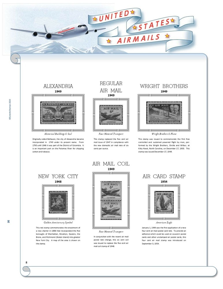 U.S. Airmail Stamp Supplement 1918 - 2012 (White Ace Alternative)