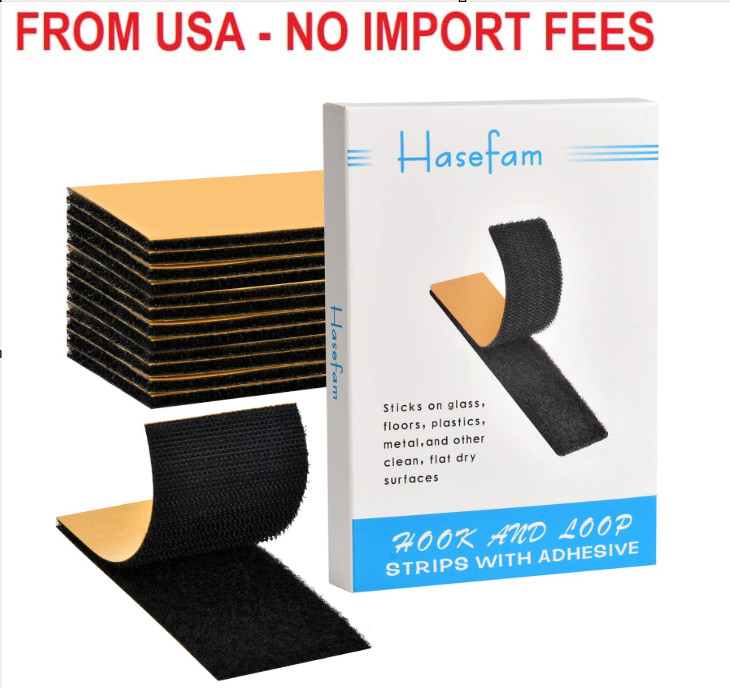 12 Sets 2x4in Hook and Loop Strips with Adhesive,Double Sided Reclosable Strong
