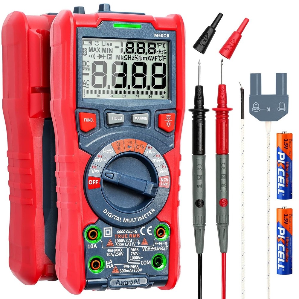 Digital Multimeter, TRMS 6000-Count Auto-Ranging Voltage Tester,