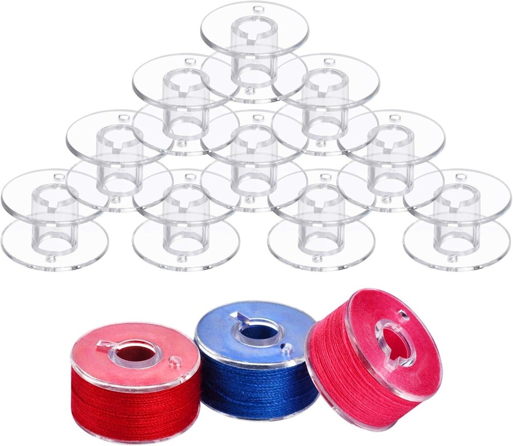Standard Size 50 Pcs Bobbins Class 15 with Clear Case for Easy Storage & Access