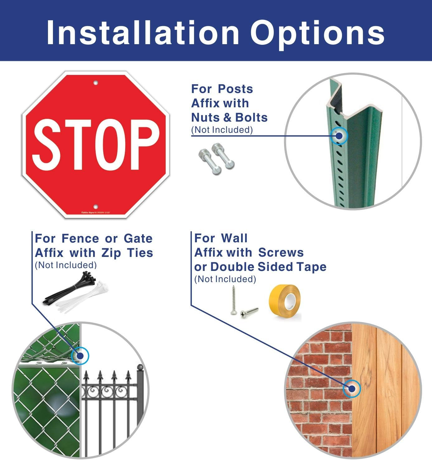 Reflective Stop Sign 12x12 Rust-Free Aluminum UV Waterproof Weather Resistant