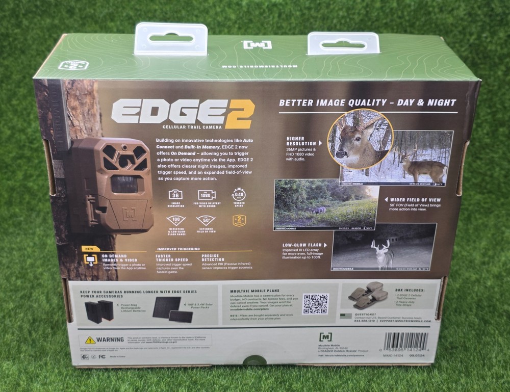 Moultrie Mobile Edge 2 Cellular Built-in Memory Game Trail Camera, 4-Pack