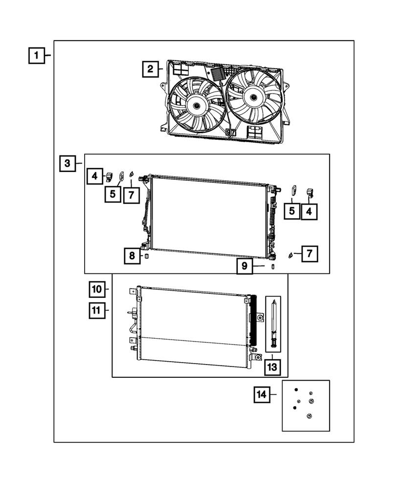 Genuine Mopar Cooling Module Fastener Kit 68399825AA