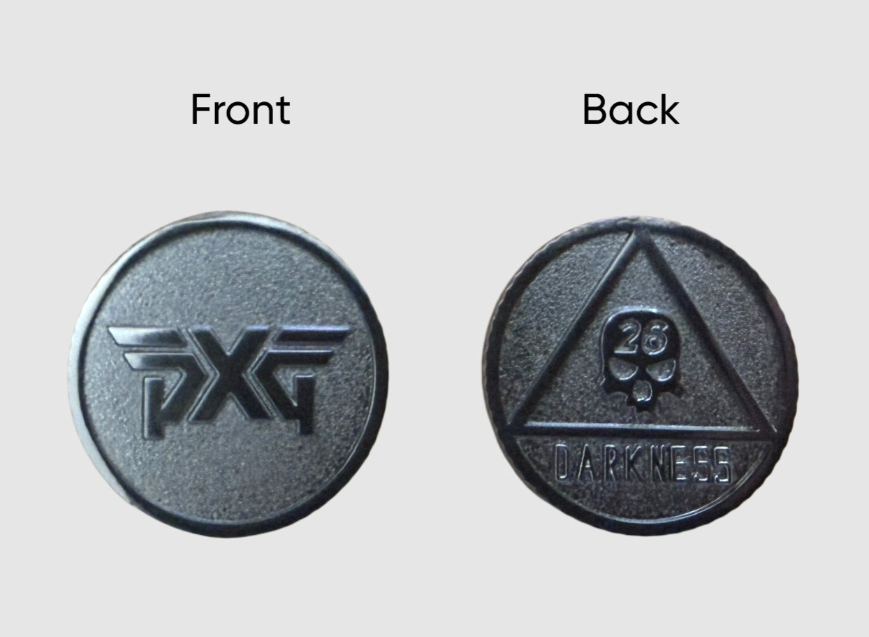 PXG Darkness 26 Two Sided Ball Marker Charcoal Skull