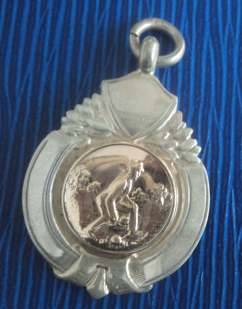 Vintage Sterling Silver & Gold Fob Medal - Bowling / Bowls 1931 Reedman Cup