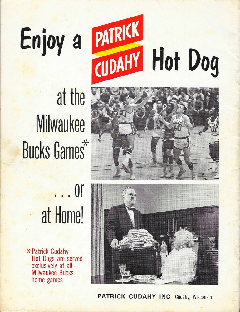 MILWAUKEE BUCKS VS. NEW YORK KNICKS PROGRAM OCTOBER 23, 1968