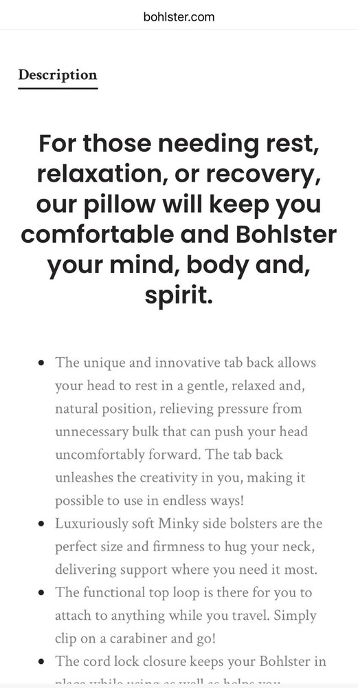 Bohlster neck pillow