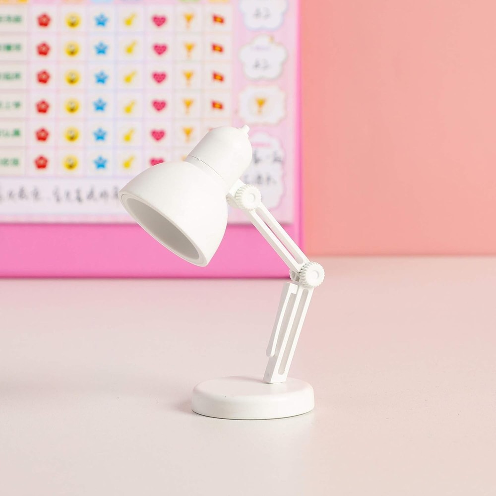 2 Pack Foldable LED Mini Table Lamp Portable Night Reading Light White