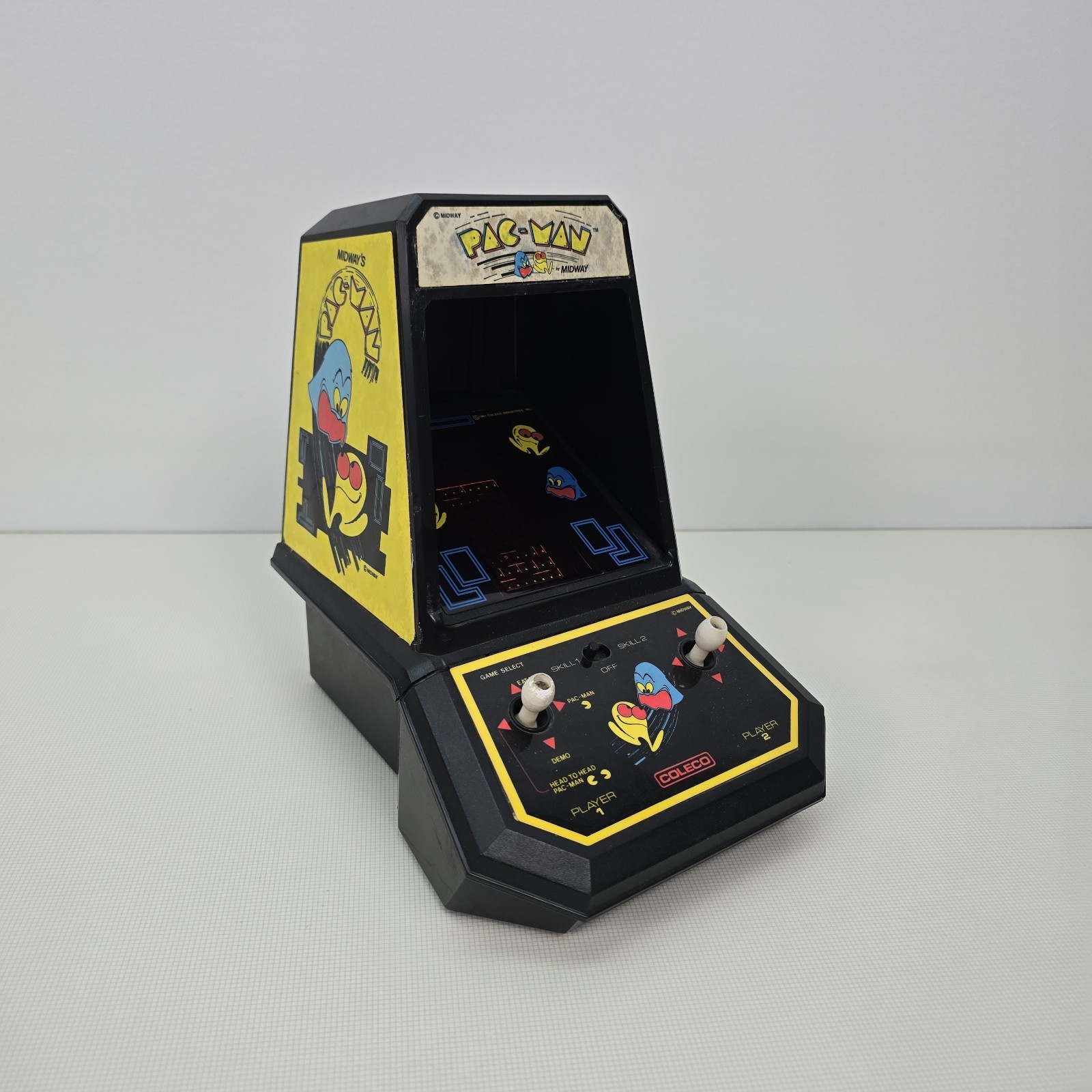 Vintage 1981 Tabletop Pac-Man Arcade Game by Midway's Coleco Works Perfect