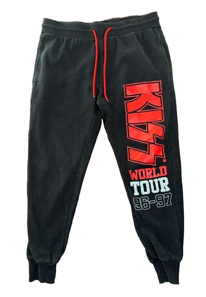 KISS WORLD TOUR 1996-1997 SWEAT Jogger PANTS Gene Simmons Sz (SMALL)MEDIUM Women