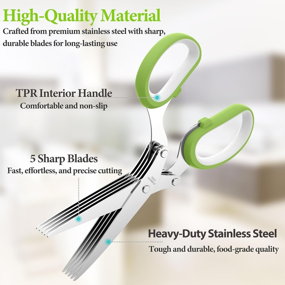 2025 Upgraded Herb Scissors, Effortless Herb Shears Cutter Tool