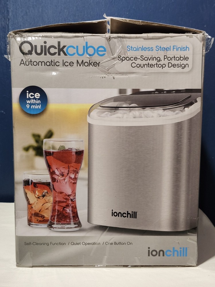 NEW ~ Ionchill QUICKCUBE Portable Countertop Ice Maker ~ Open Box