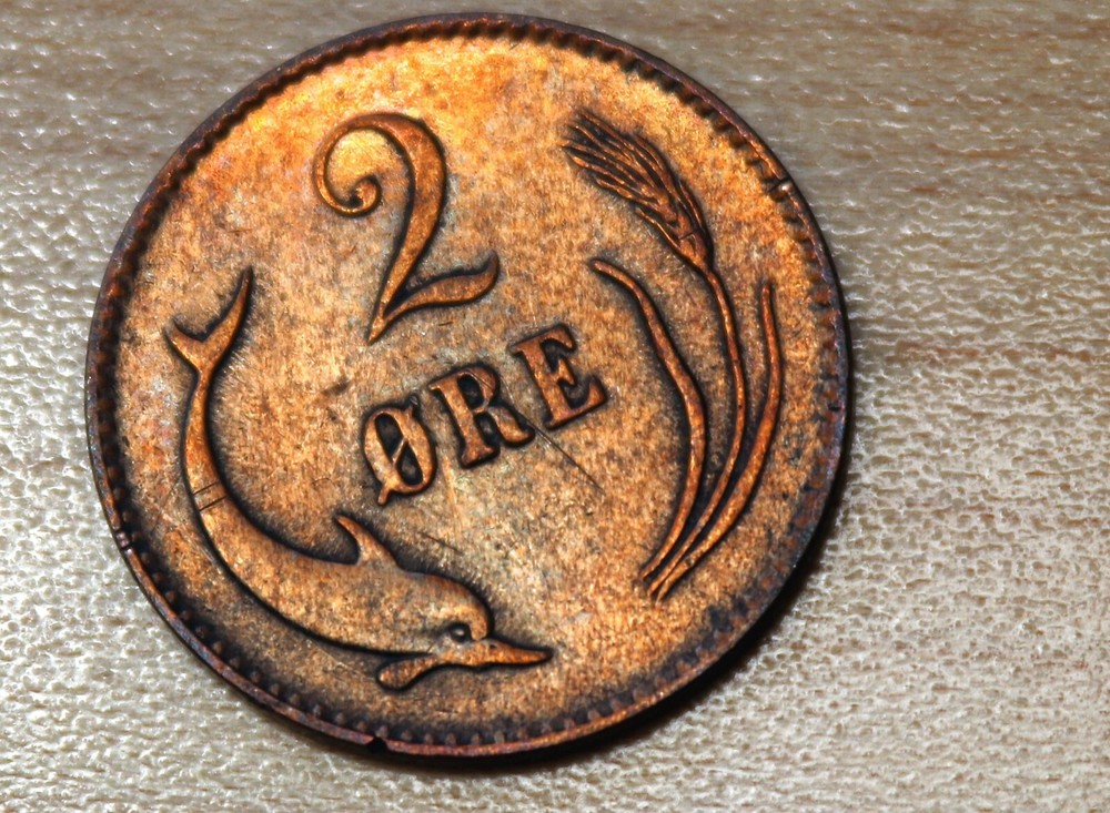 1875 Denmark 2 Ore Overdate?
