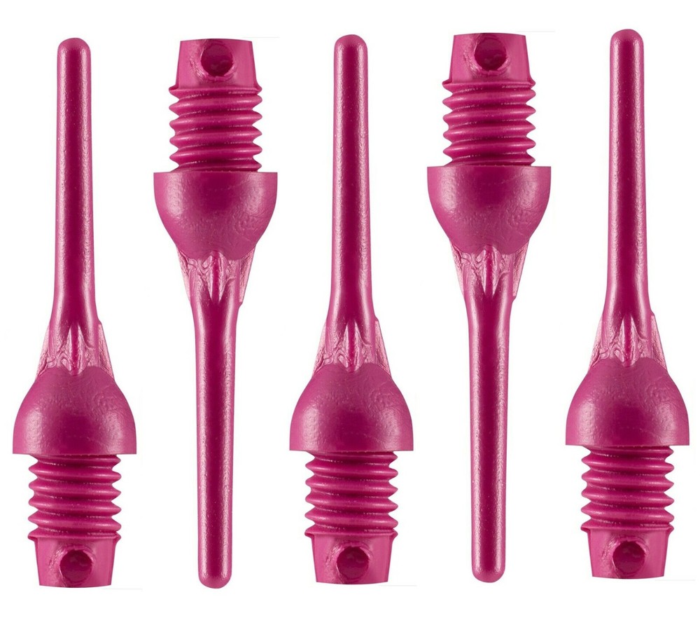 100 Bulls Ball Point 2BA Plastic Soft Tip Dart Points - Pink