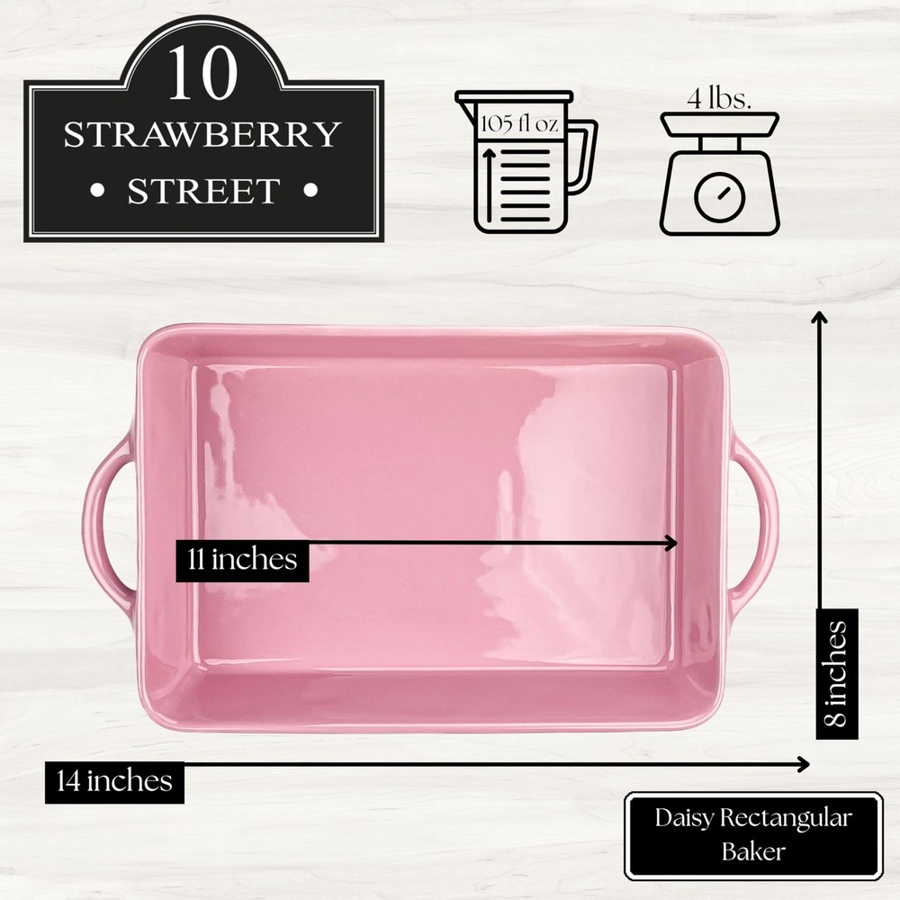 Daisy Rectangular Baker, Pink