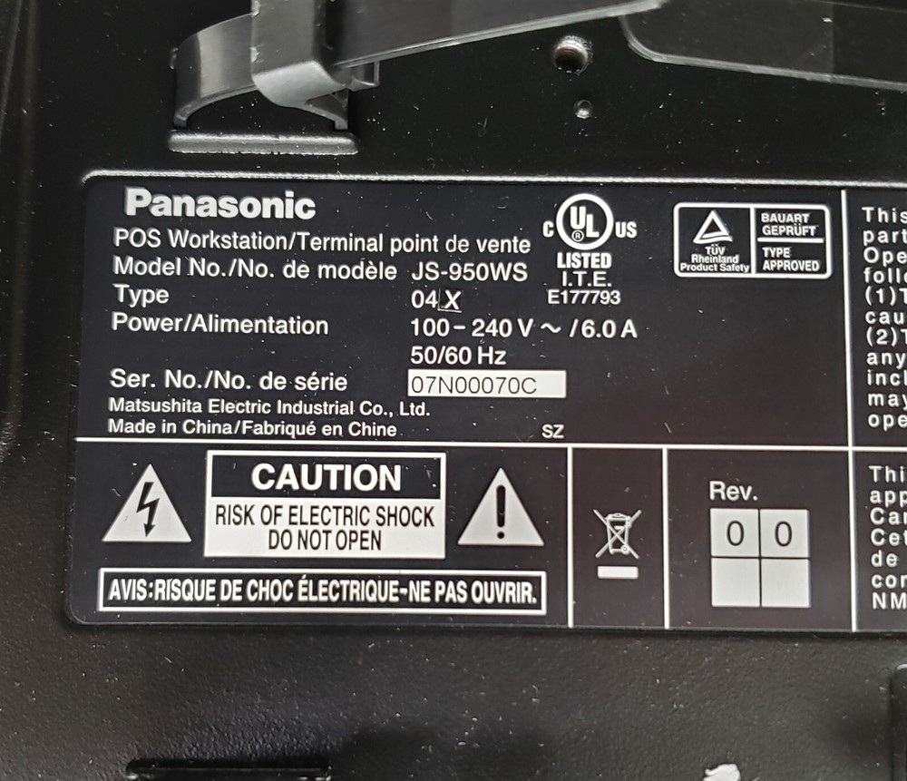Panasonic JS-950WS 04X 15" POS Workstation Touchscreen Register w/ Card Reader