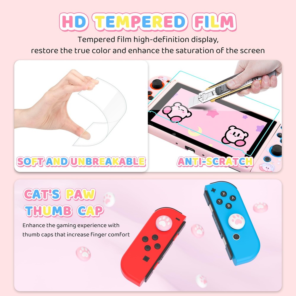 HYPERCASE Pink Anime Switch Carrying Case Kit with Cute Travel Bag
