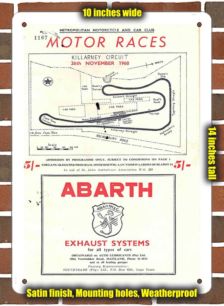 Metal Sign - 1960 Killarney Racing Program - 10x14 inches