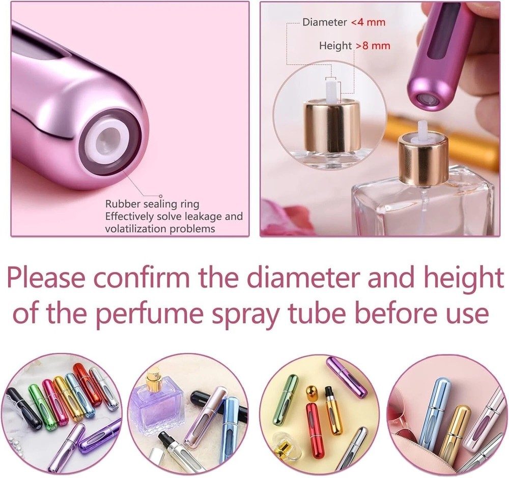 4Pcs Mini Refillable Perfume Atomizer – Travel Spray Bottle for Cologne & Pocket