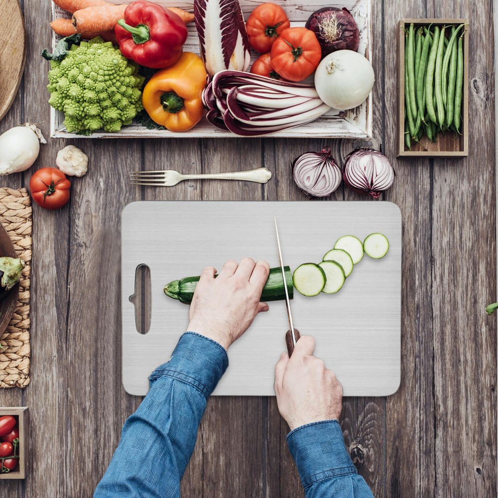 Titanium Double-Sided Cutting Boards Titanium Chopping Board For Kitchen Camping