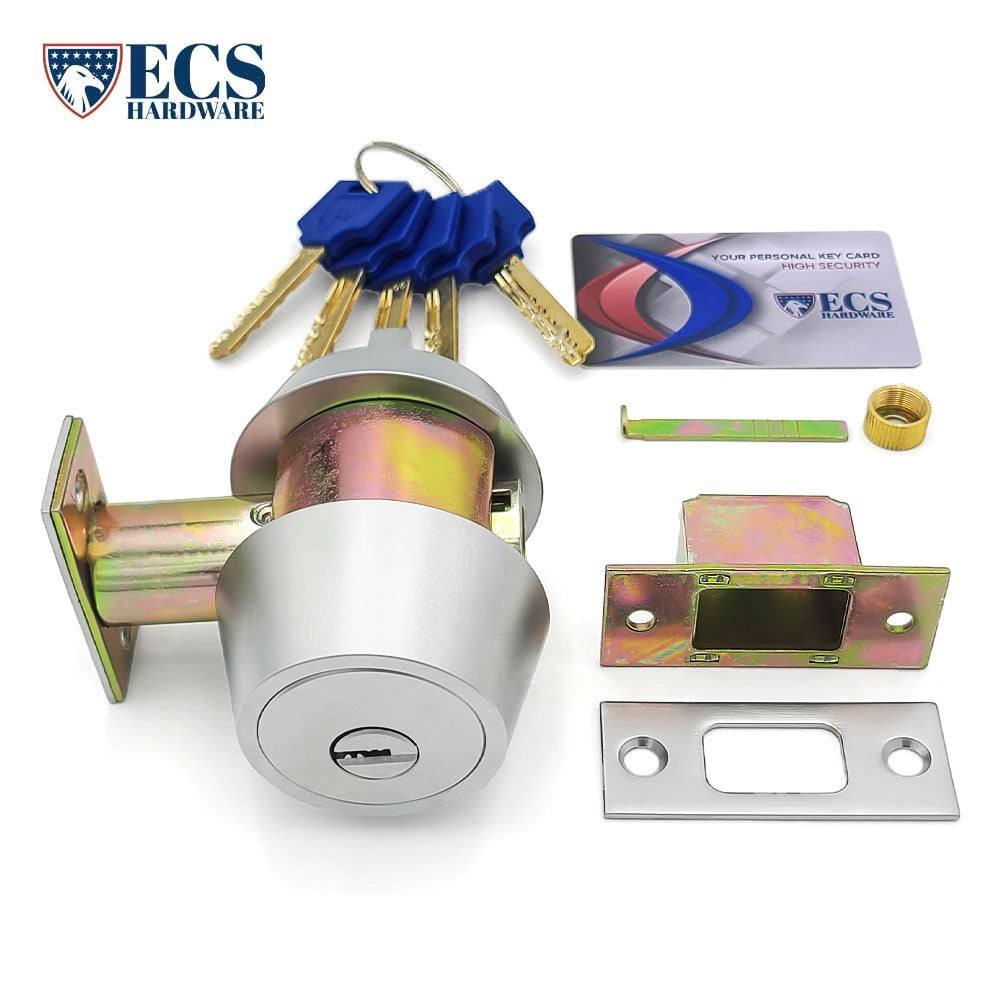 ECS HARDWARE Replacement for Key Controlled Deadbolt 26D Satin Chrome - Grade 1