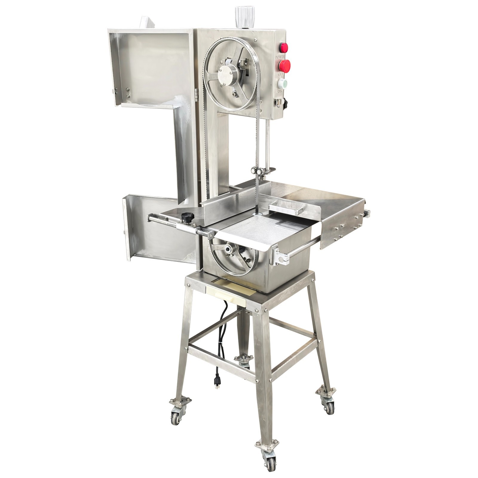 Electric Bone Saw Commercial Frozen Meat Cutter Stainless Steel Band Saw 110V