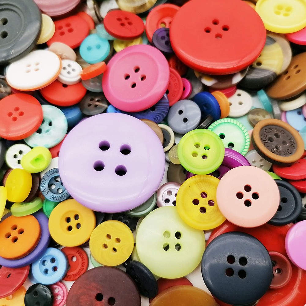 600-700Pcs Multicolor Buttons for Crafts Bulk Multicolor Craft Buttons Assort...