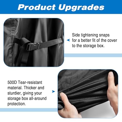 Deck Box Cover, Outdoor Storage Box Cover for 260 Gallon Deck Box, Waterproof