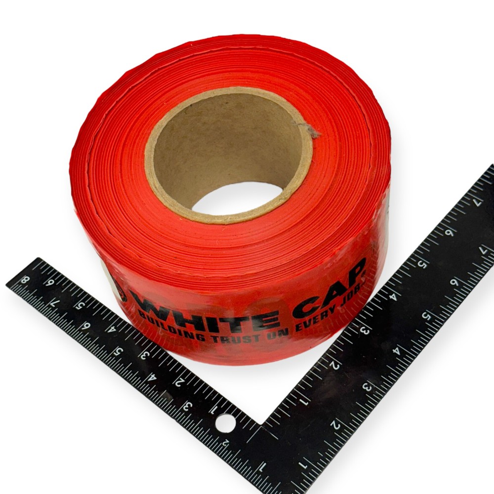 White Cap Plastic Danger Barricade Tape Red