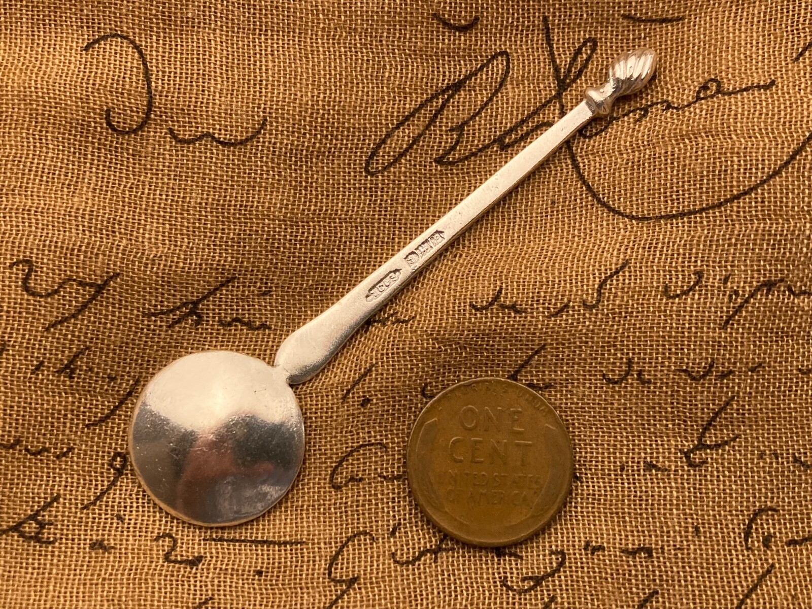 Strange Nude with demons sterling silver Master open salt or ritual spice spoon