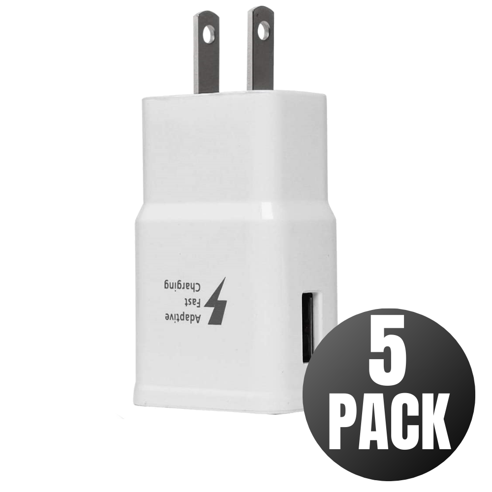 5 Pack Adaptive Rapid Fast Charging Wall USB Charger Adapter US Plug For Samsung