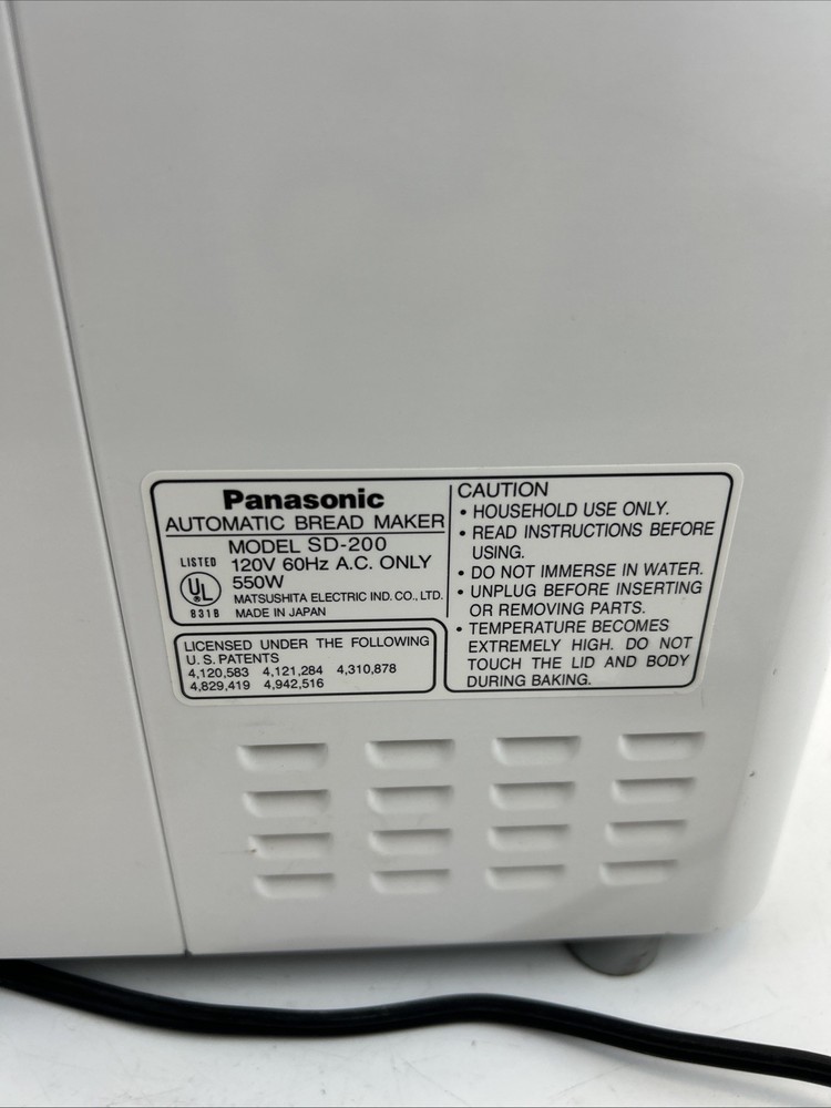 Panasonic SD-200 Automatic Bread Maker Machine White Tested Working