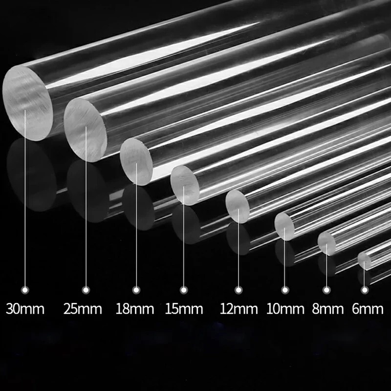 Clear Acrylic Plexiglass Perspex Φ 2mm-100m Round Rod Solid Bar 100mm-500mm Long