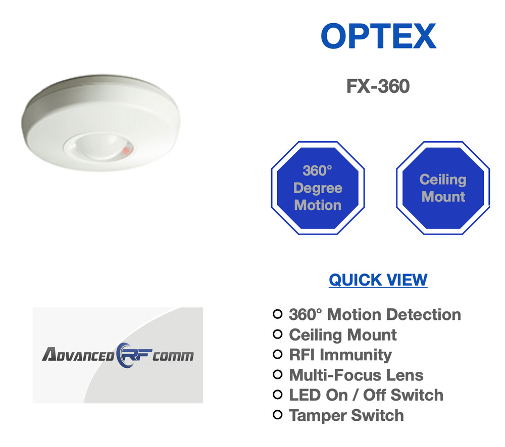 OPTEX FX-360 Ceiling Mount Motion Detector