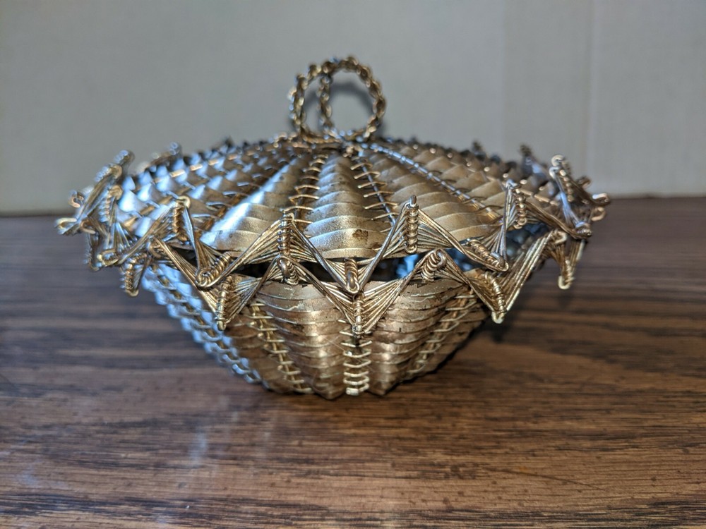 Vintage Silverplate Covered Basket