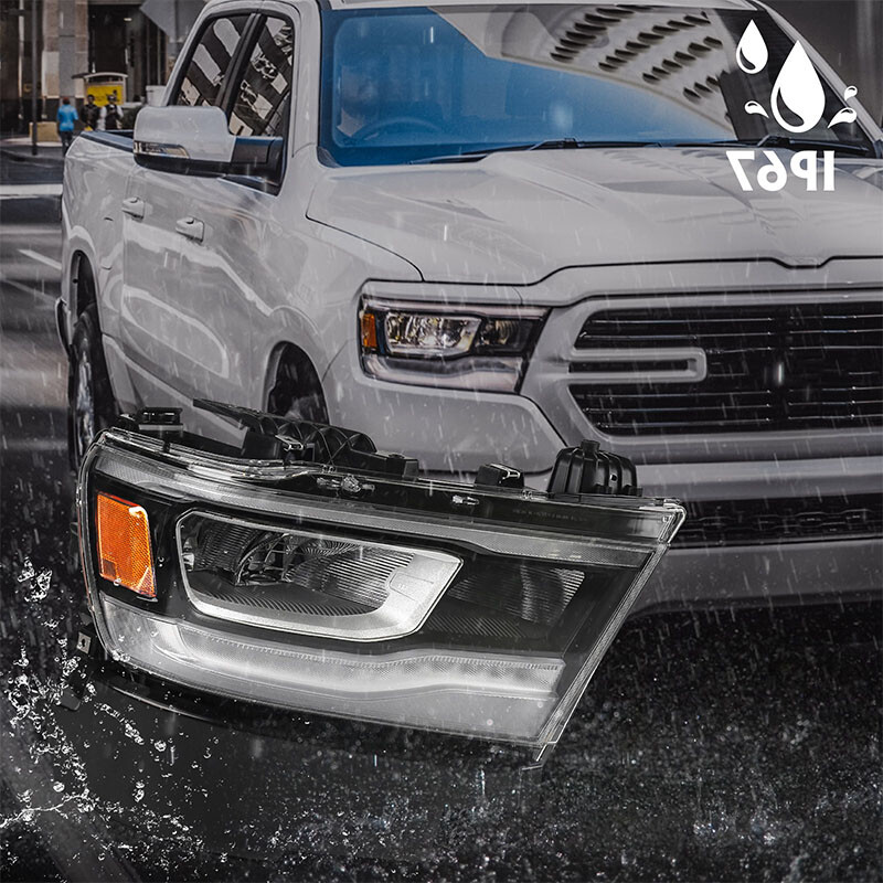 Passenger For Dodge RAM 1500 2019 2021-2023 Full LED DRL Chrome Headlight Lamp