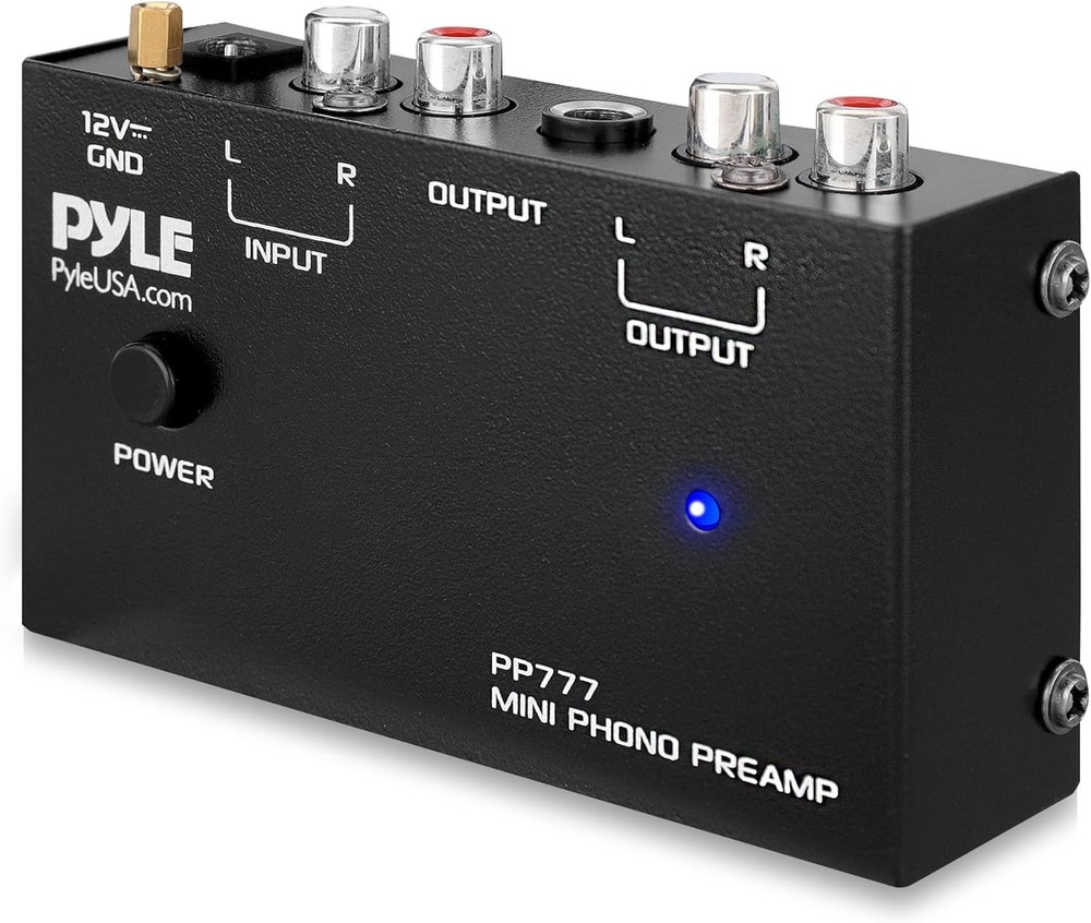Pyle Mini Phono Turntable Preamp - Stereo Preamplifier with RCA Input/Output - L